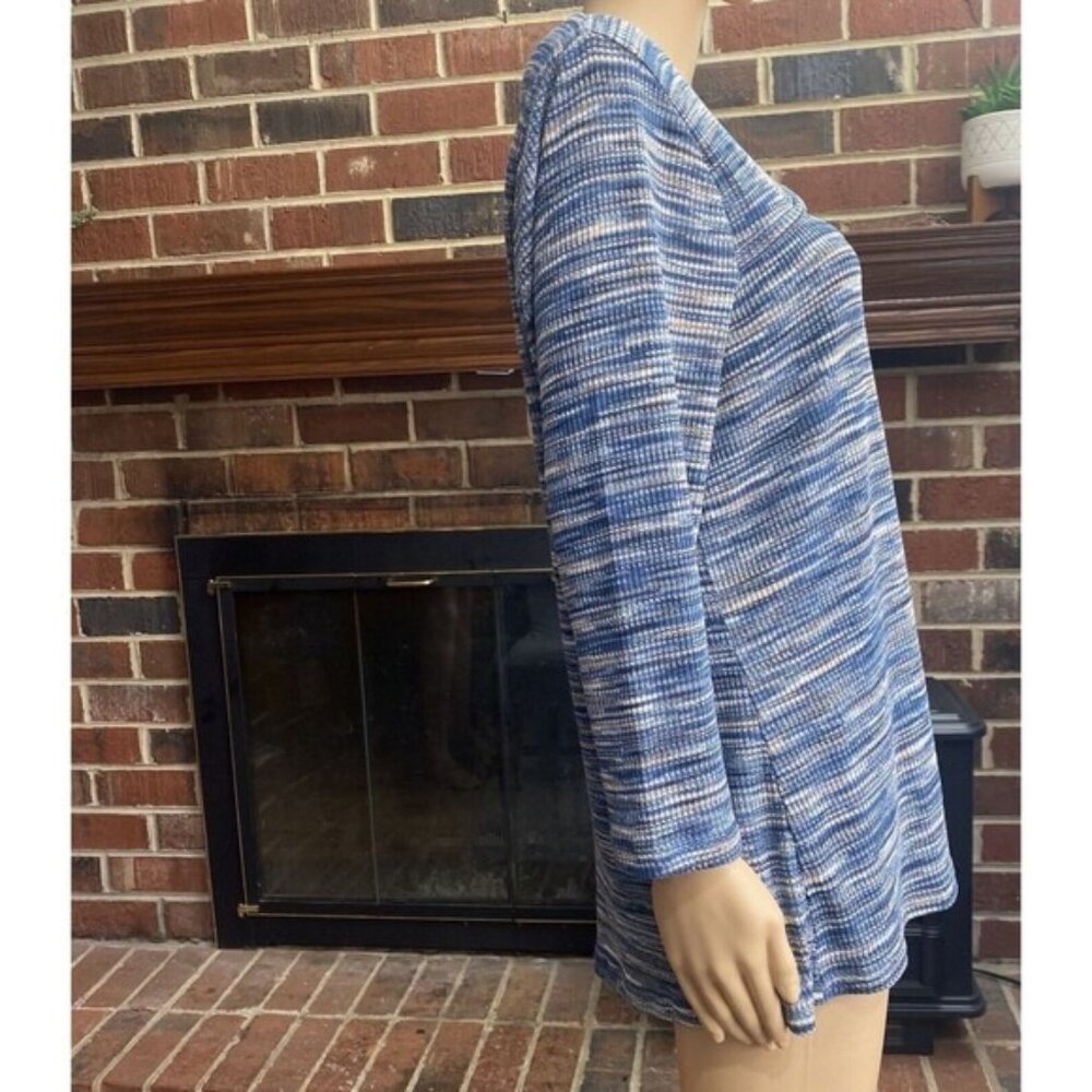 Lane Bryant Womens Size 18/20 Cut-Out Knit 3/4 Sleeve Shirt Blue Top Used - Picture 12 of 13